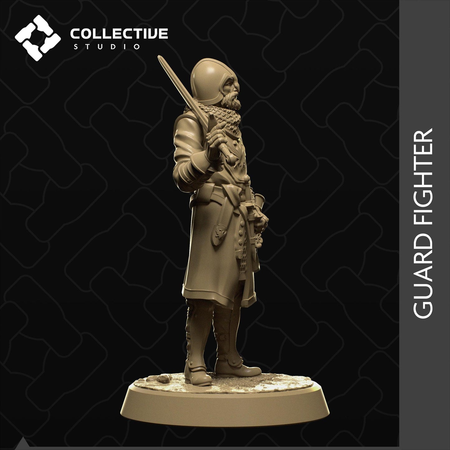 Guard Fighter | Tabletop Gaming Mini or Display Figure | Collective Studio