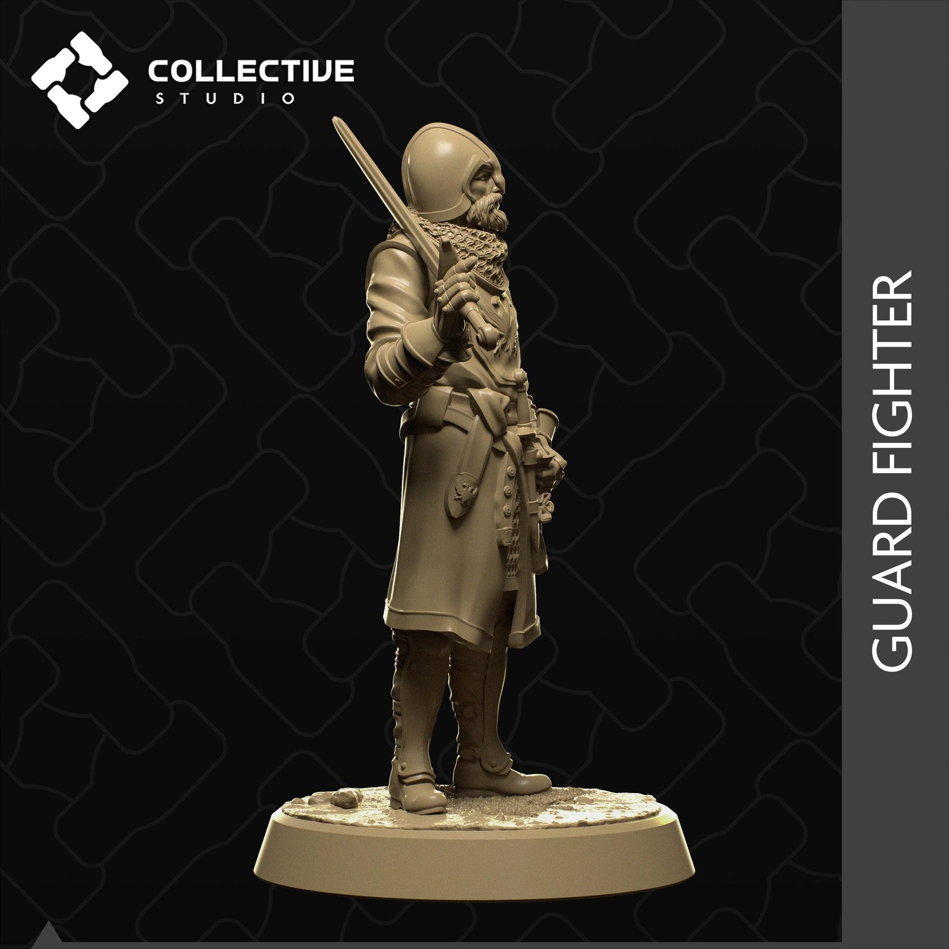 Guard Fighter | Tabletop Gaming Mini or Display Figure | Collective Studio