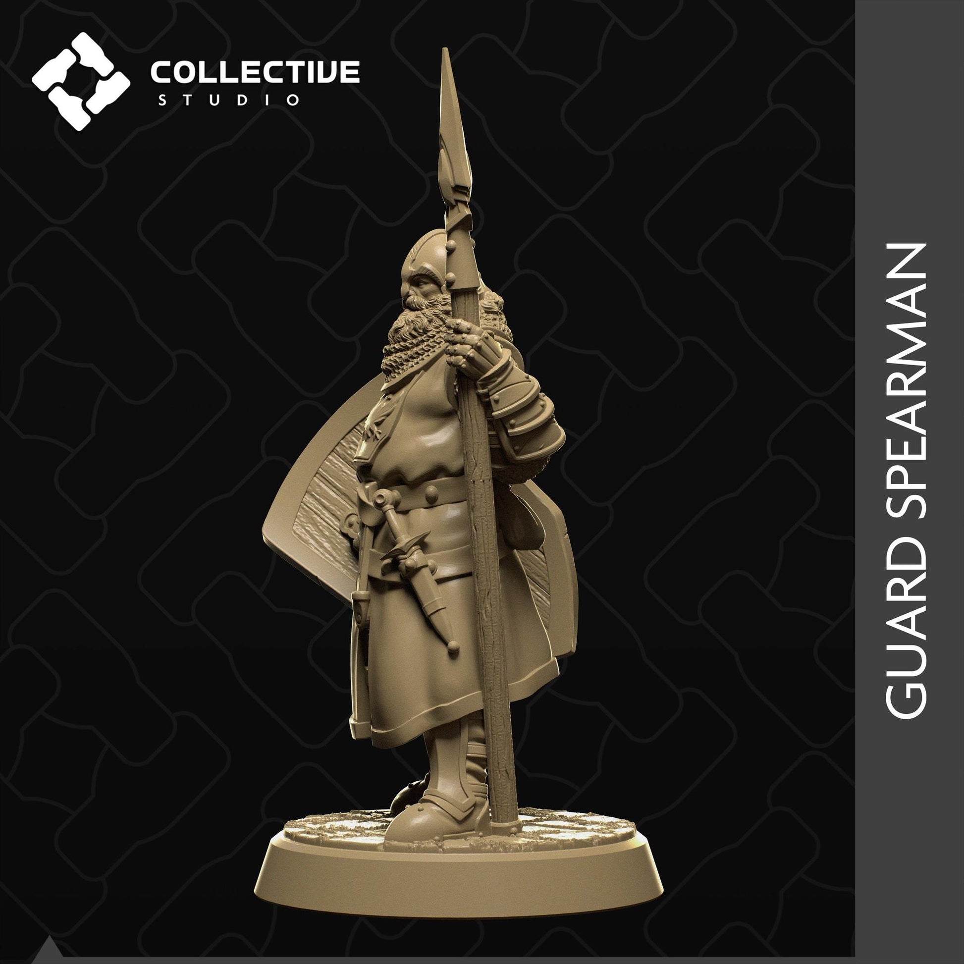 Guard Spearman | Tabletop Gaming Mini or Display Figure | Collective Studio