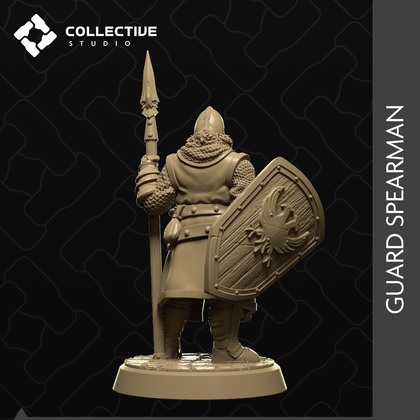 Guard Spearman | Tabletop Gaming Mini or Display Figure | Collective Studio