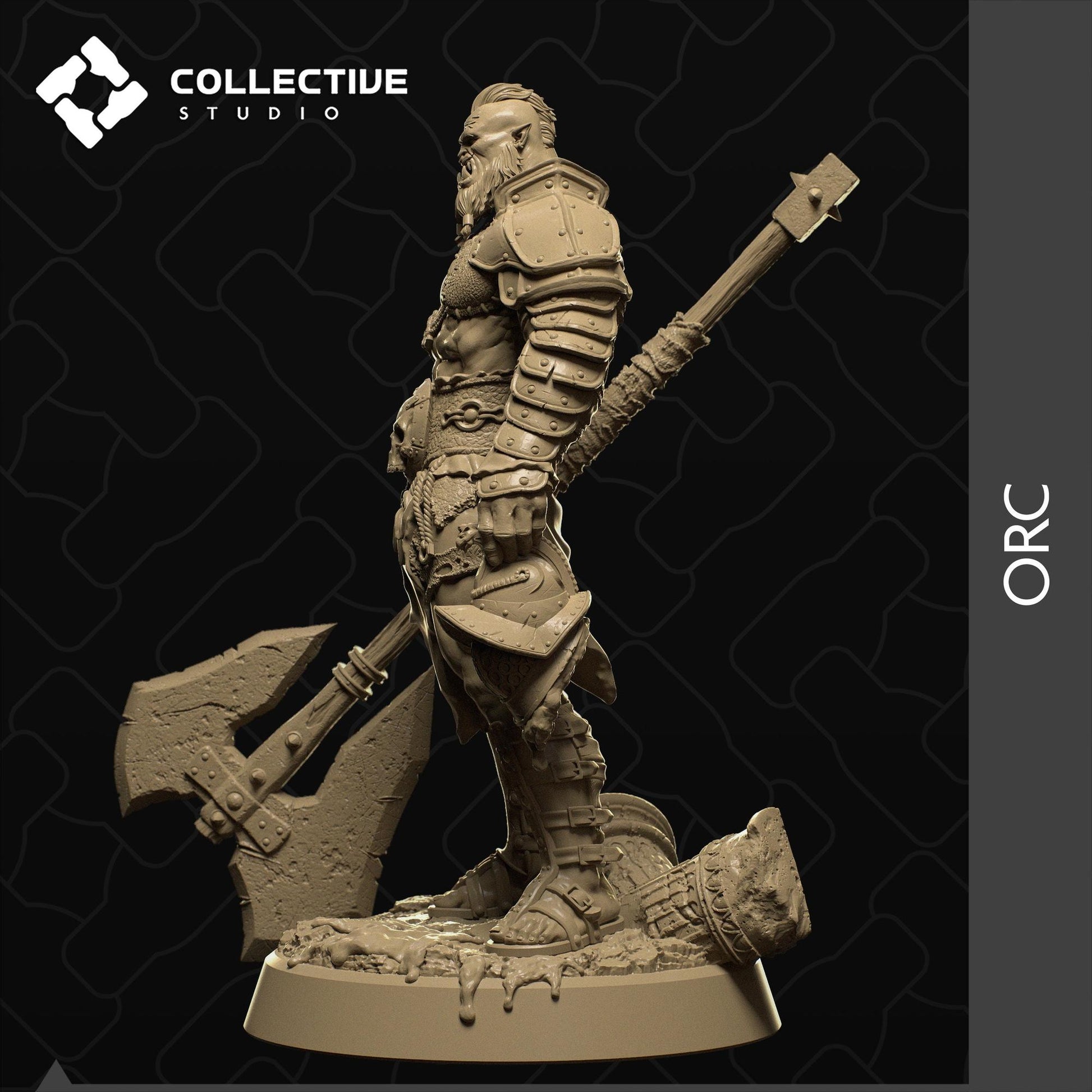 Orc Gladiator Warrior Fighter | Tabletop Gaming Mini or Display Figure | Collective Studio