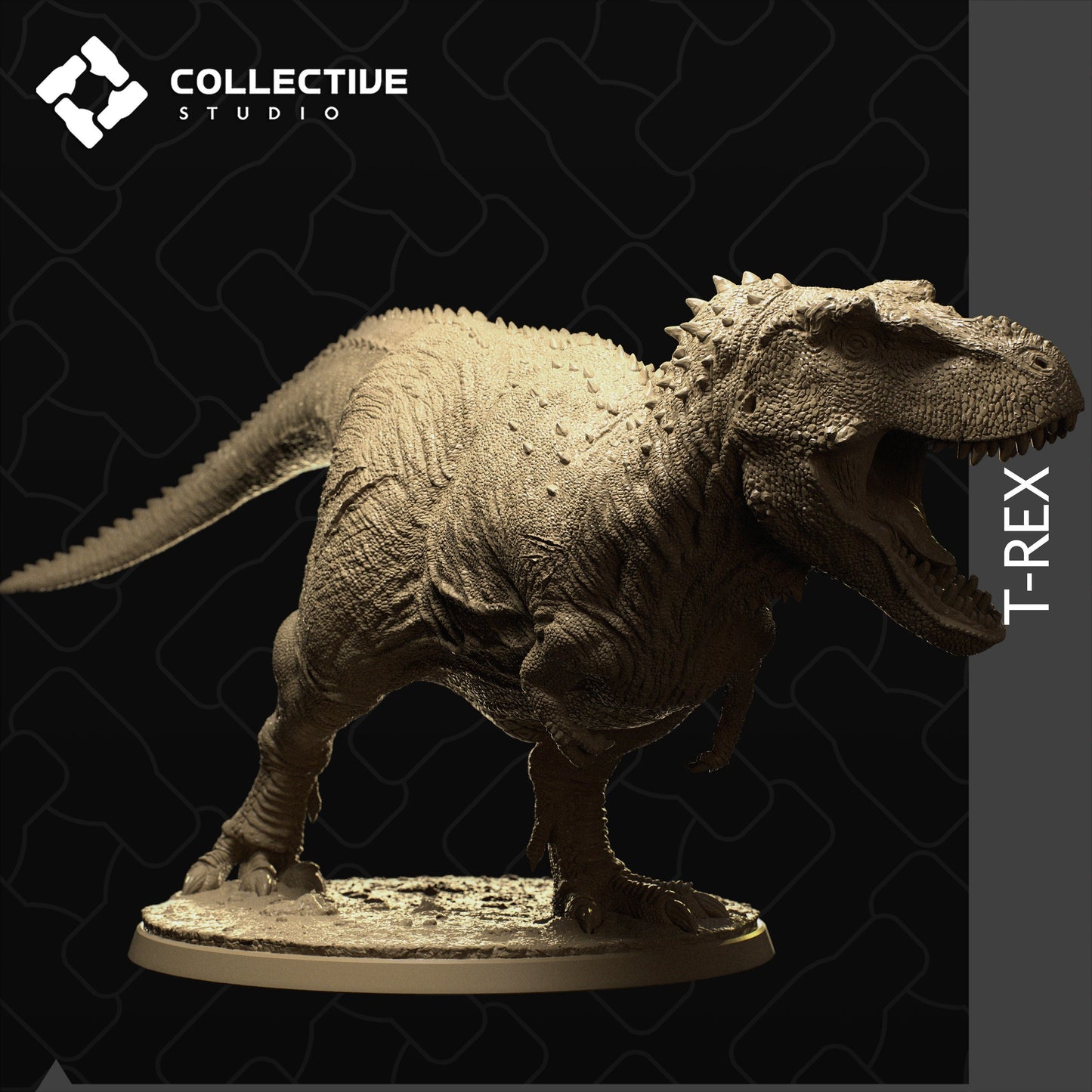 T-Rex, Tyrannosaurus Rex, Escaped Dinosaur | Tabletop Gaming Mini or Display Figure | Collective Studio