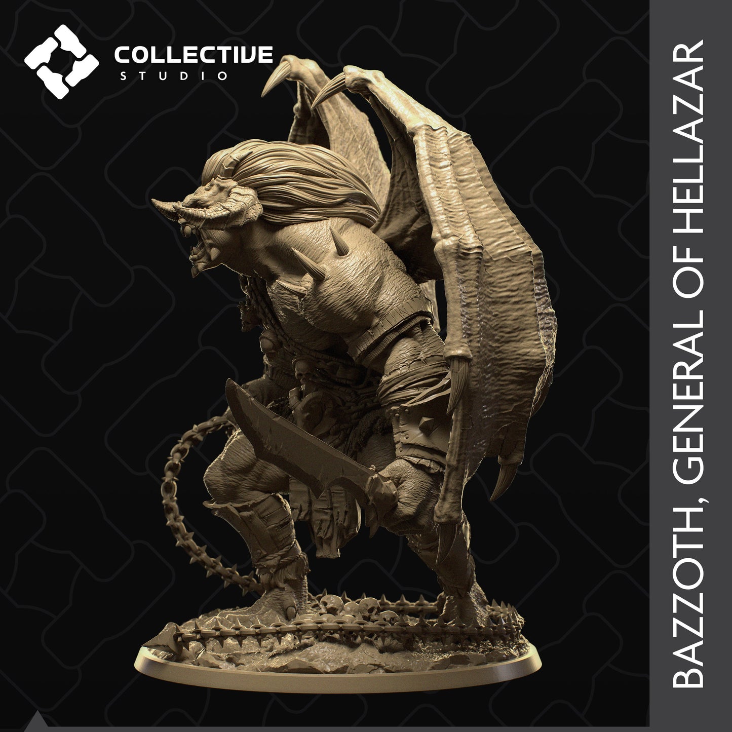 Bazzoth, General of Hellazar | Tabletop Gaming Mini or Display Figure | Collective Studio