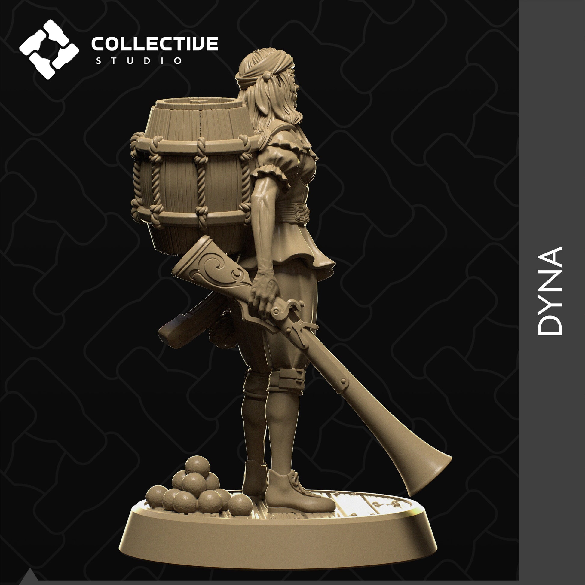 Dyna, Pirate Bomber | Tabletop Gaming Mini or Display Figure | Collective Studio