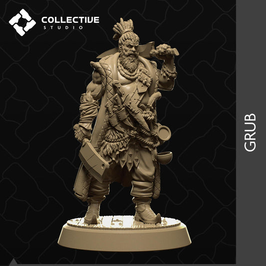 Grub, Pirate Chef | Tabletop Gaming Mini or Display Figure | Collective Studio