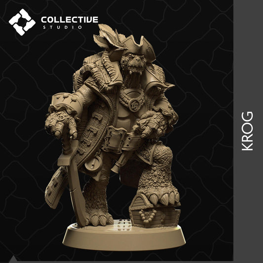 Krog, Tortle Pirate | Tabletop Gaming Mini or Display Figure | Collective Studio