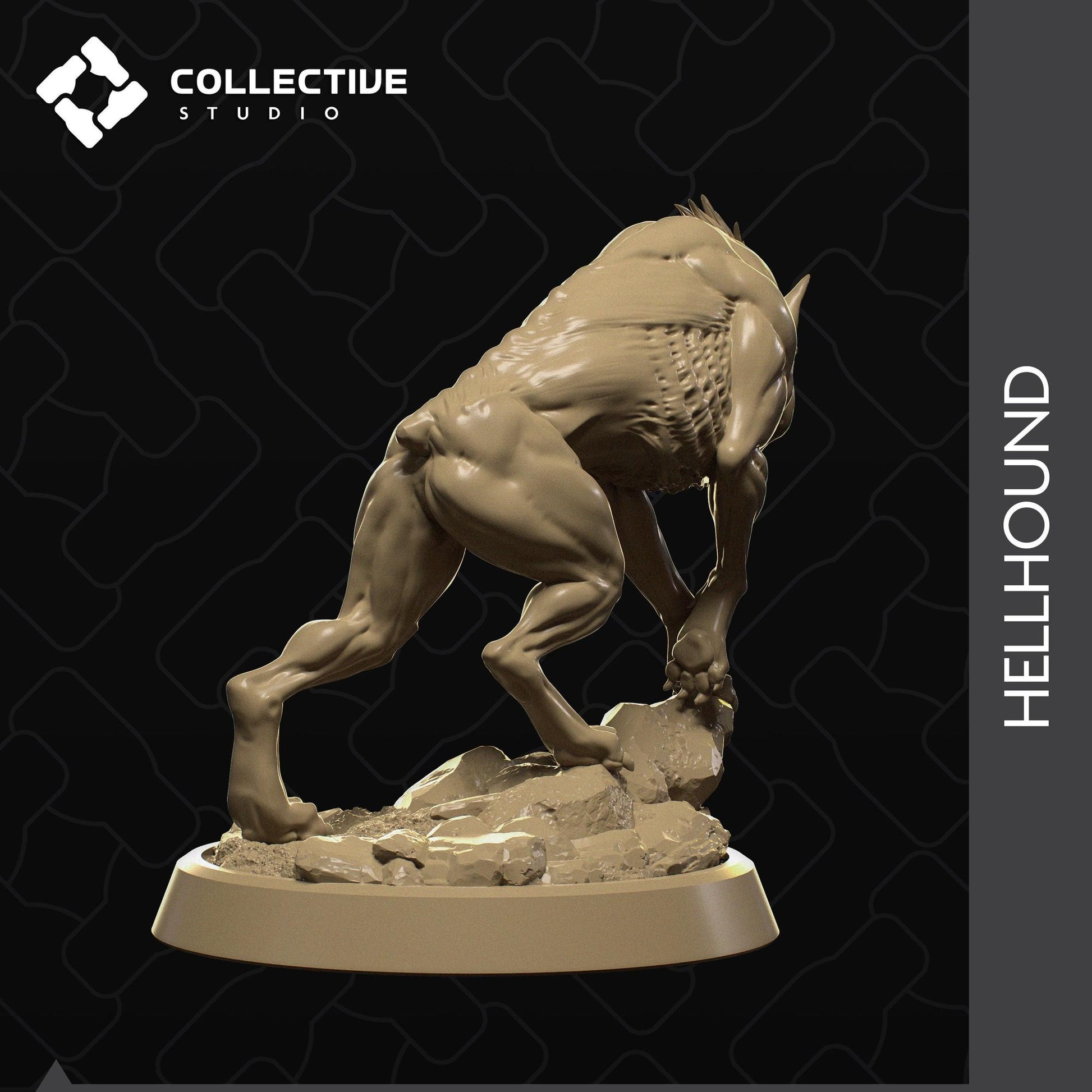 Hellhound, Devil Dog | Tabletop Gaming Mini or Display Figure | Collective Studio