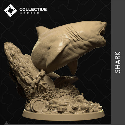 Great White Shark | Tabletop Gaming Mini or Display Figure | Collective Studio