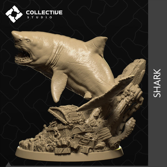 Great White Shark | Tabletop Gaming Mini or Display Figure | Collective Studio