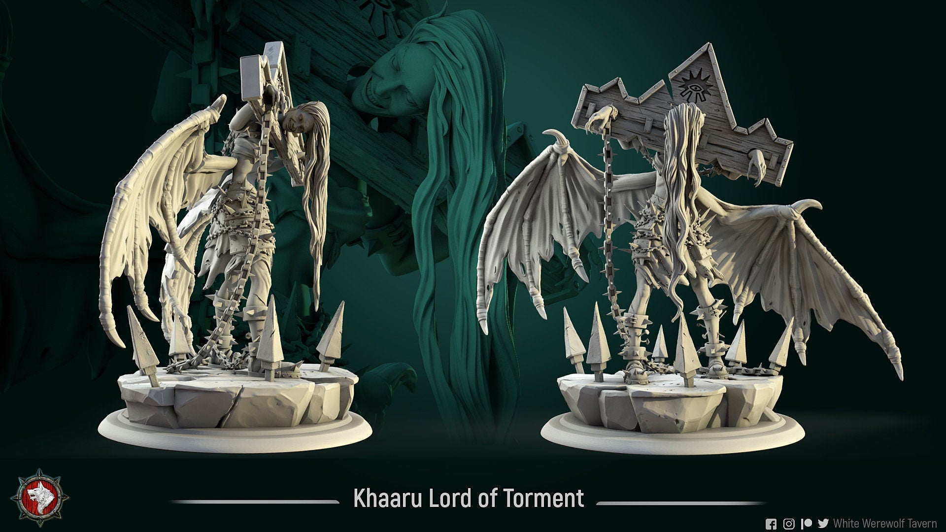 Khaaru Lord of Chaos | TTRPG Miniature | White Werewolf Tavern | Unpainted, Unplated Resin 8k