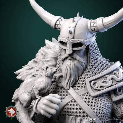 Kolgrim | TTRPG Miniature | White Werewolf Tavern | Unpainted, Unplated Resin 8k