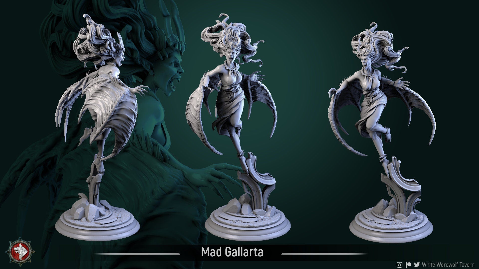 Mad Gallarta | TABLETOP SCALE | TTRPG Miniature | White Werewolf Tavern