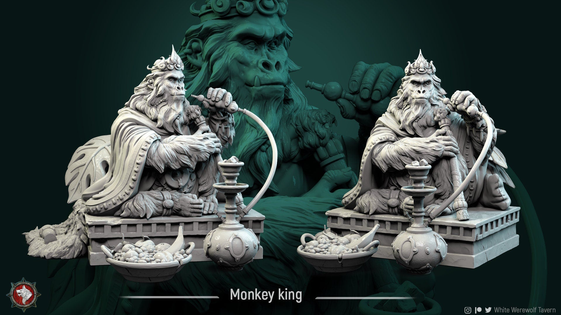 Monkey King | TTRPG Miniature | White Werewolf Tavern | Unpainted, Unplated Resin 8k