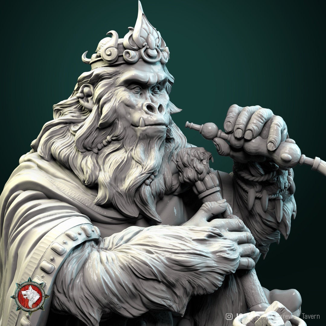 Monkey King | TTRPG Miniature | White Werewolf Tavern | Unpainted, Unplated Resin 8k