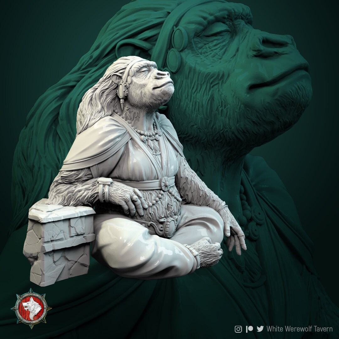 Monkey Kings Wife | TTRPG Miniature | White Werewolf Tavern | Unpainted, Unplated Resin 8k