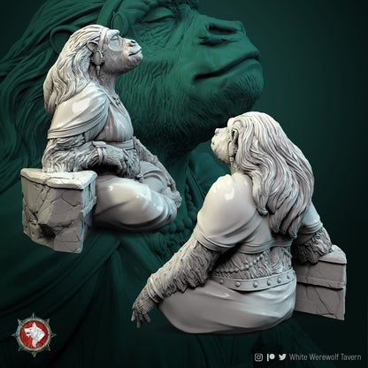 Monkey Kings Wife | TTRPG Miniature | White Werewolf Tavern | Unpainted, Unplated Resin 8k