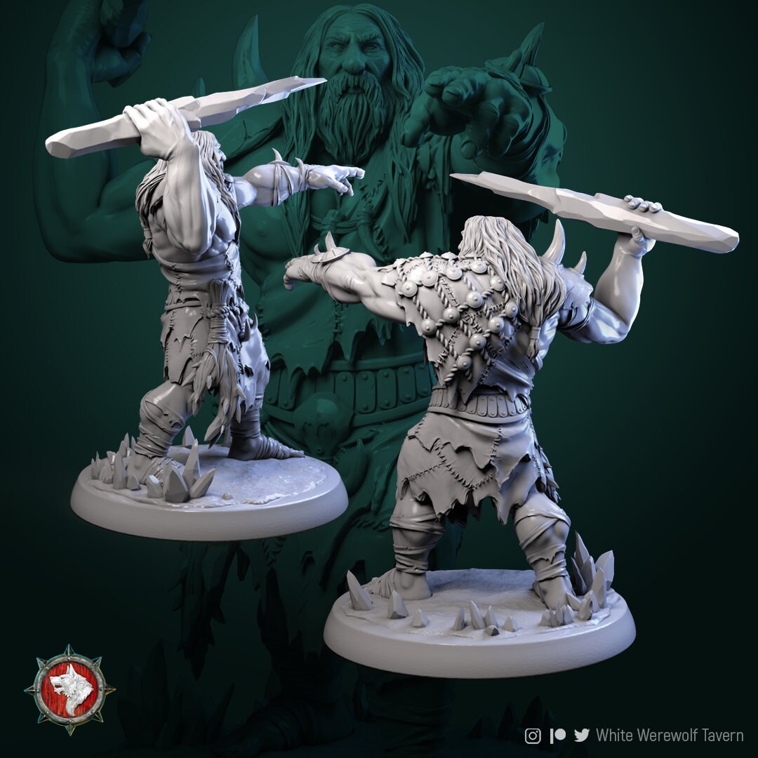 Mountain Giants | TABLETOP SCALE | TTRPG Miniature | White Werewolf Tavern