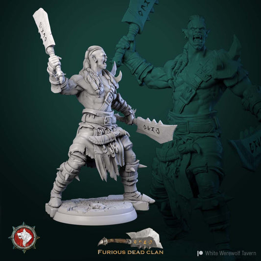 Orc Warriors | TTRPG Miniature | White Werewolf Tavern | Unpainted, Unplated Resin 8k