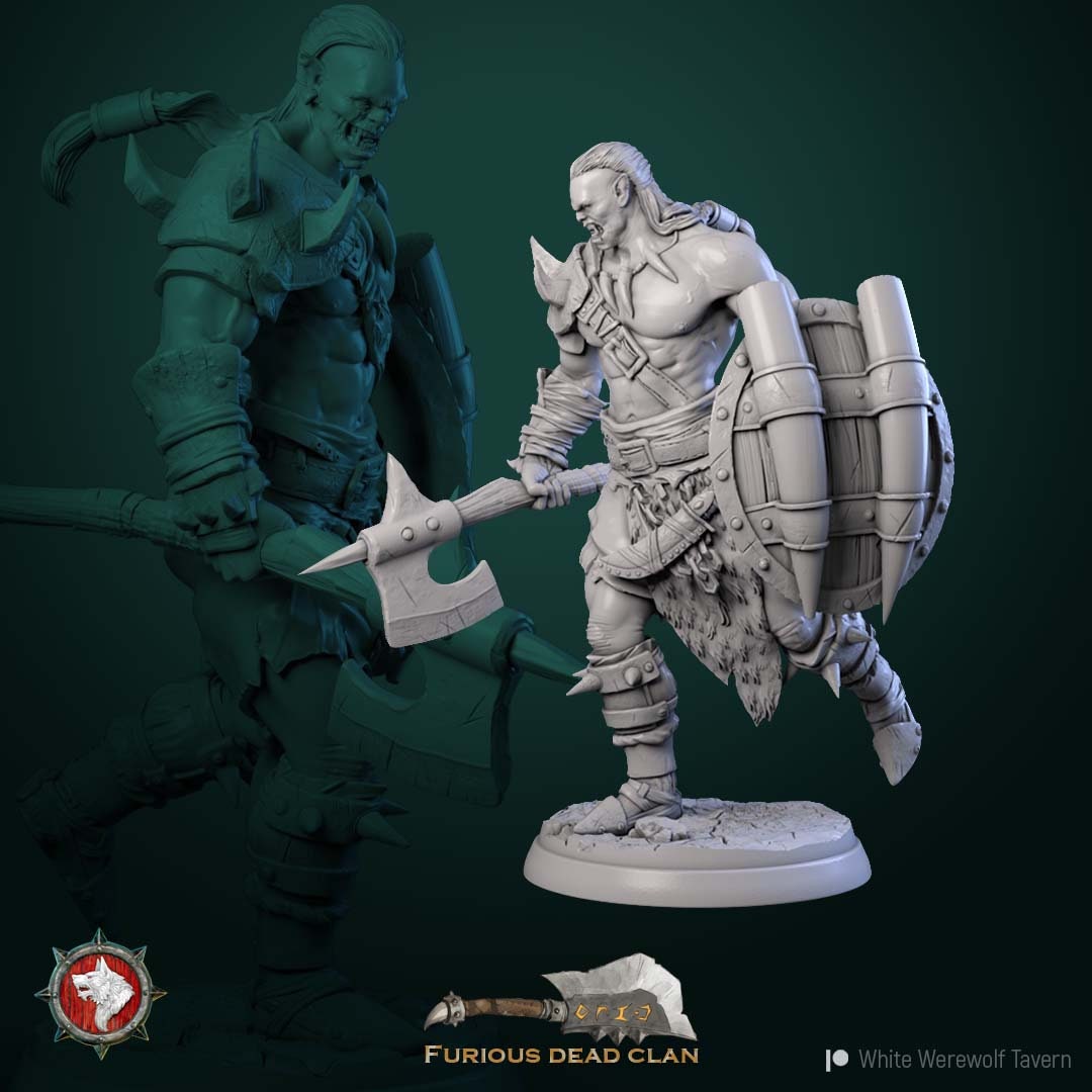 Orc Warriors | TTRPG Miniature | White Werewolf Tavern | Unpainted, Unplated Resin 8k