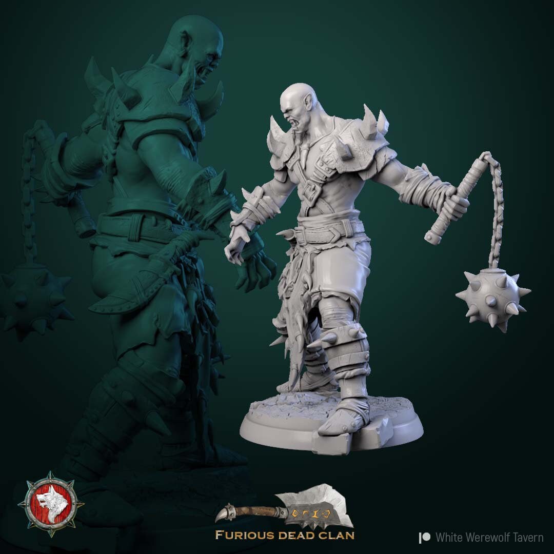 Orc Warriors | TTRPG Miniature | White Werewolf Tavern | Unpainted, Unplated Resin 8k