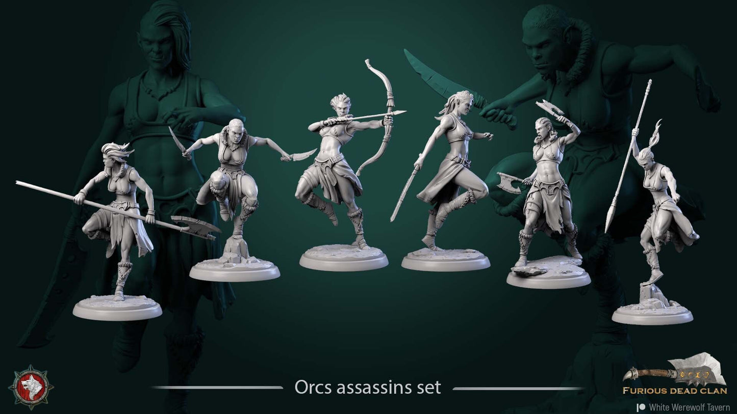 Orcs Assassins | TABLETOP SCALE | TTRPG Miniature | White Werewolf Tavern | Unpainted, Unplated Resin 8k