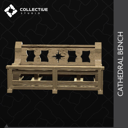 Cathedral Bench Pew | D&D Scatter Miniature | Collective Studio