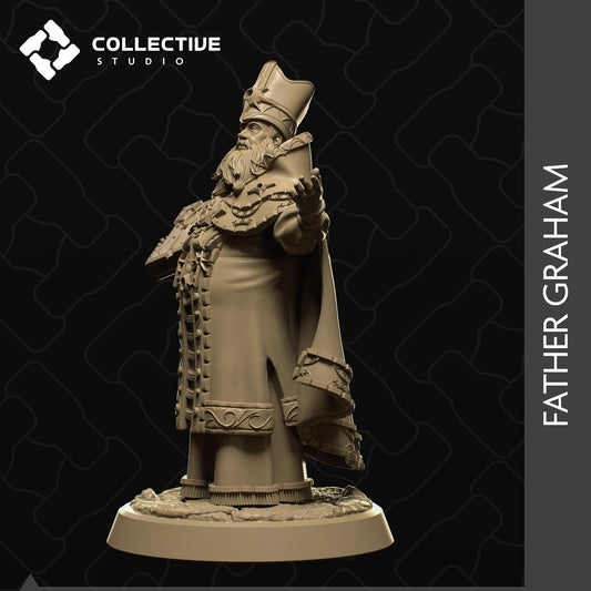 Father Graham, Priest, Bishop, Holy Man | Tabletop Gaming Mini or Display Figure | Collective Studio