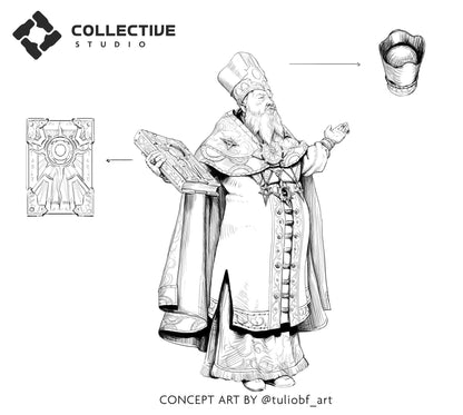 Father Graham, Priest, Bishop, Holy Man | Tabletop Gaming Mini or Display Figure | Collective Studio
