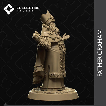 Father Graham, Priest, Bishop, Holy Man | Tabletop Gaming Mini or Display Figure | Collective Studio