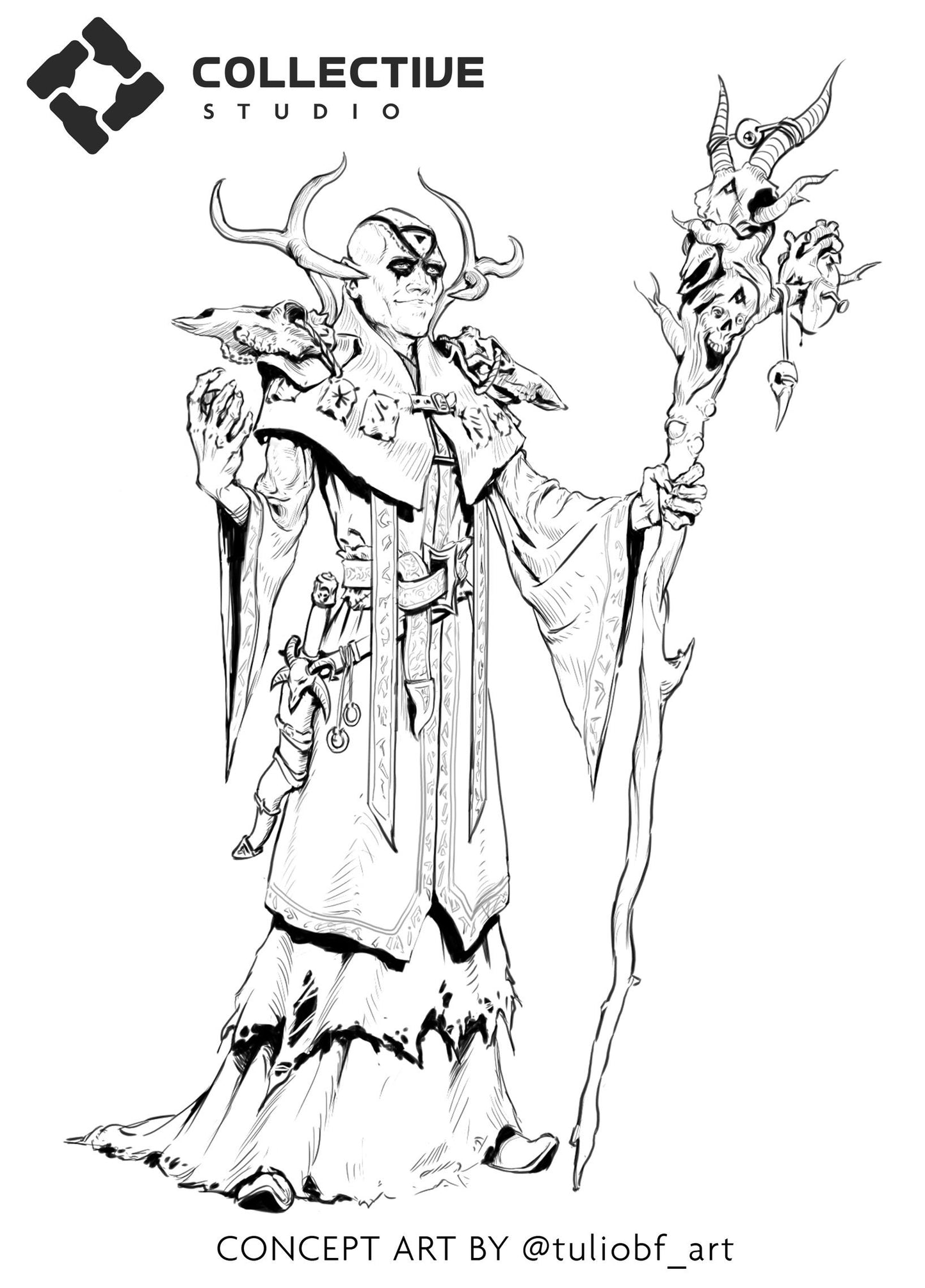 Kalal, Highpriest of Arzan | Tabletop Gaming Mini or Display Figure | Collective Studio