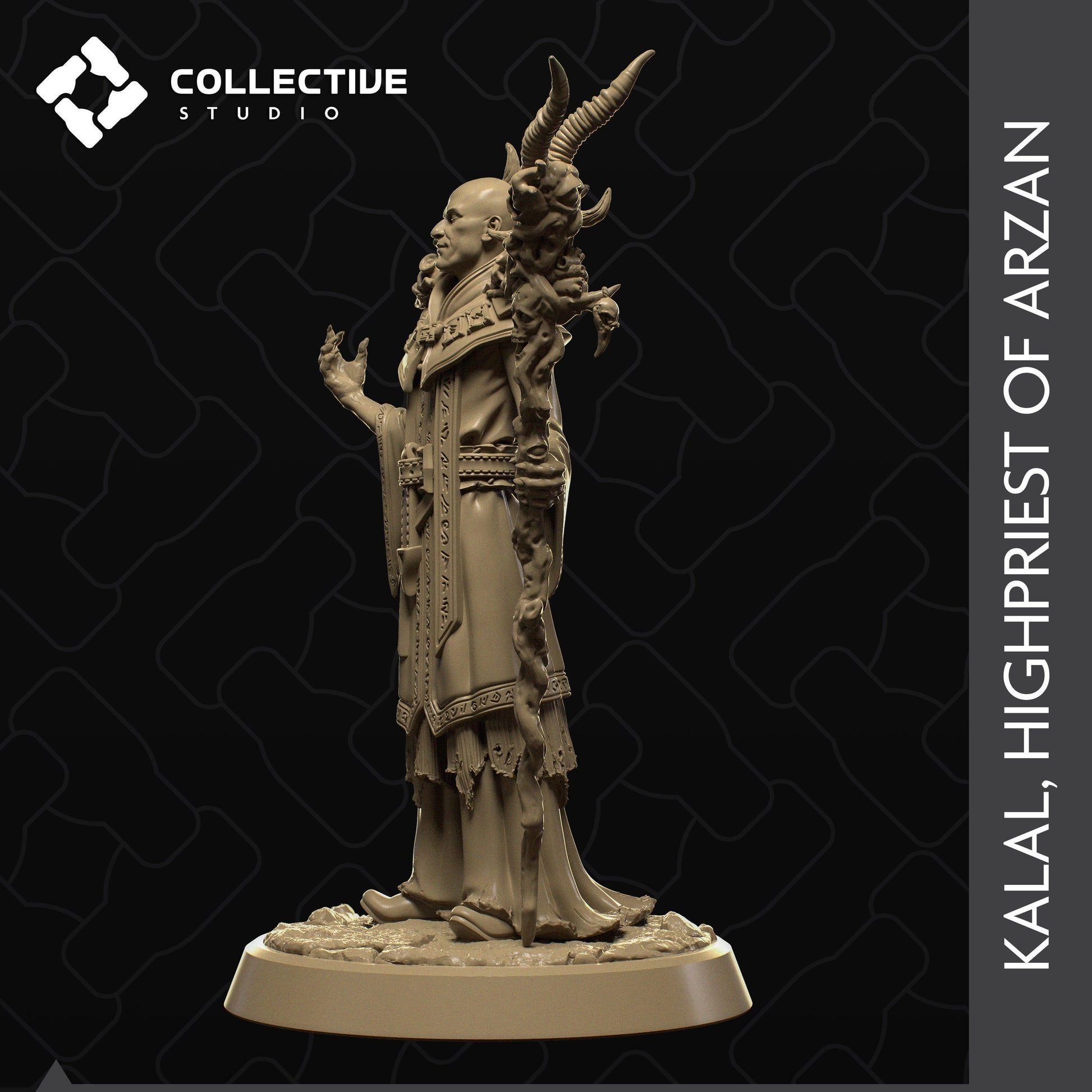 Kalal, Highpriest of Arzan | Tabletop Gaming Mini or Display Figure | Collective Studio