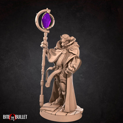 Warforged Warlock | TTRPG Miniature | Bite the Bullet | Unpainted, Unplated Resin 8k