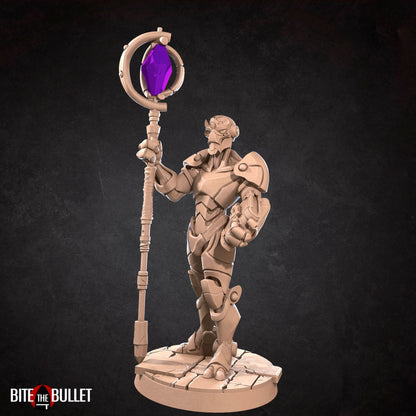 Warforged Warlock | TTRPG Miniature | Bite the Bullet | Unpainted, Unplated Resin 8k