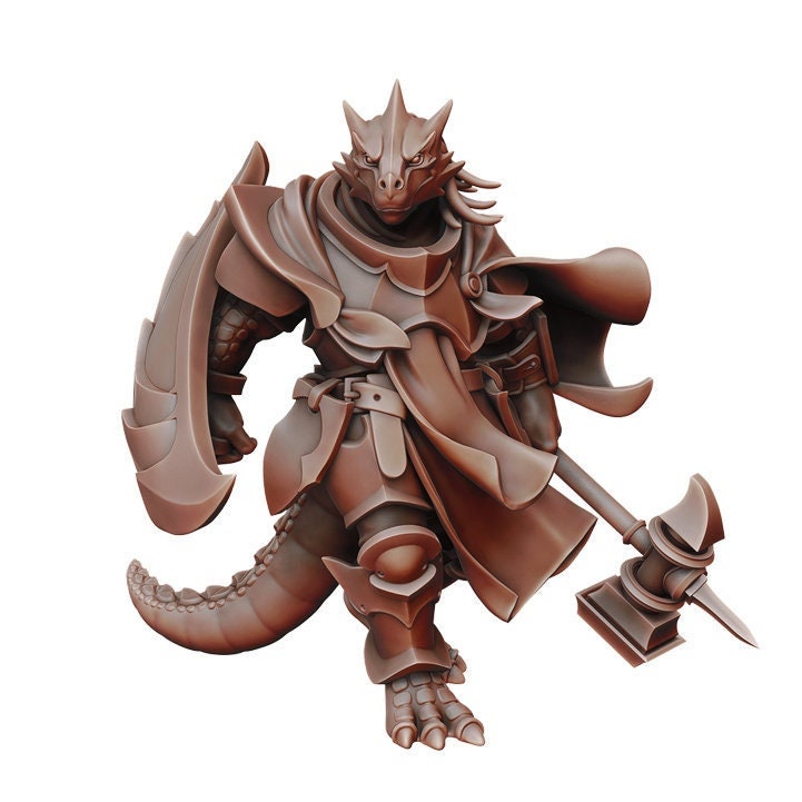 Dragonfolk | TABLETOP SCALE | D&D Miniature | Manuel Boria | Unpainted, Unplated Resin 8k
