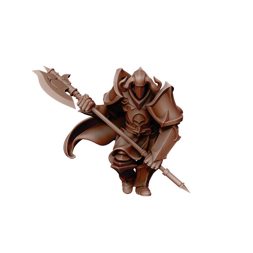 Dark Knight Chaos Warrior | TABLETOP SCALE | D&D TTRPG Miniature | Manuel Boria | Unpainted, Unplated Resin 8k