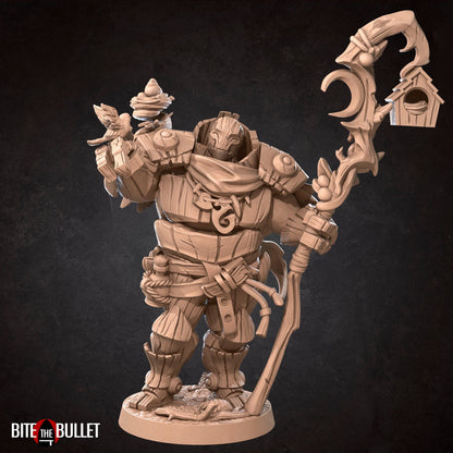 Warforged Druid | TTRPG Miniature | Bite the Bullet | Unpainted, Unplated Resin 8k