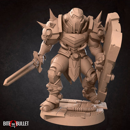 Warforged Warrior | TABLETOP SCALE | D&D TTRPG Miniature | Bite the Bullet | Unpainted, Unplated Resin 8k