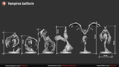 Vampires Batform | TABLETOP SCALE | TTRPG Miniature | White Werewolf Tavern