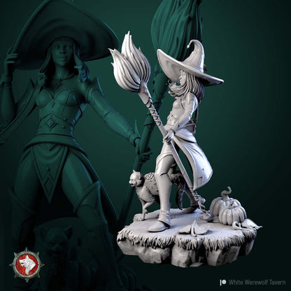 Witch 2022 | TTRPG Miniature | White Werewolf Tavern | Unpainted, Unplated Resin 8k