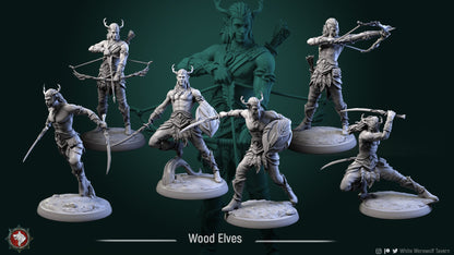 Wood Elves | TABLETOP SCALE | TTRPG Miniature | White Werewolf Tavern | Unpainted, Unplated Resin 8k