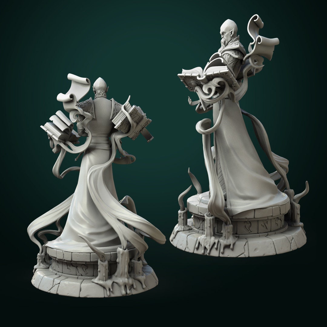 Zondar Valis, Archmage Wizard | TTRPG D&D Miniature | White Werewolf Tavern | Unpainted, Unplated Resin 8k