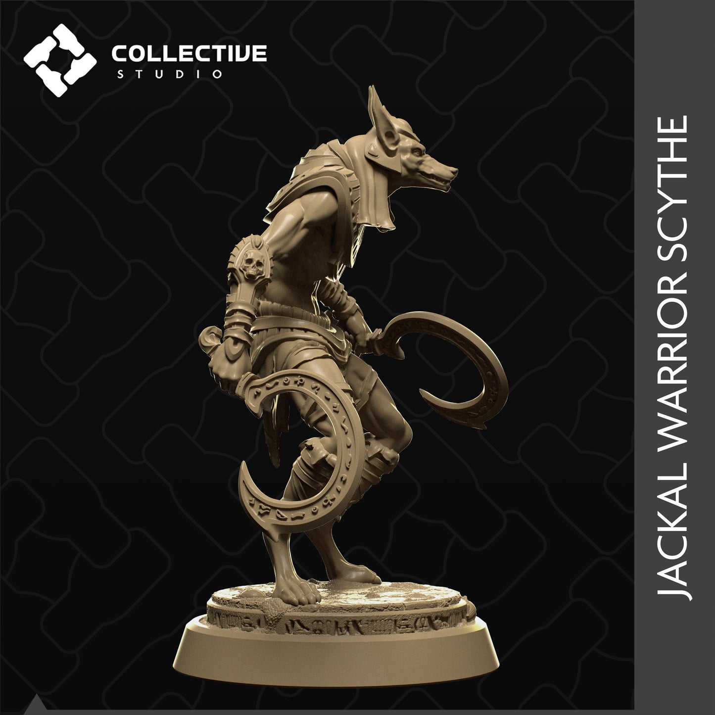 Jackal Warrior Scythe | Tabletop Gaming Mini or Display Figure | Collective Studio