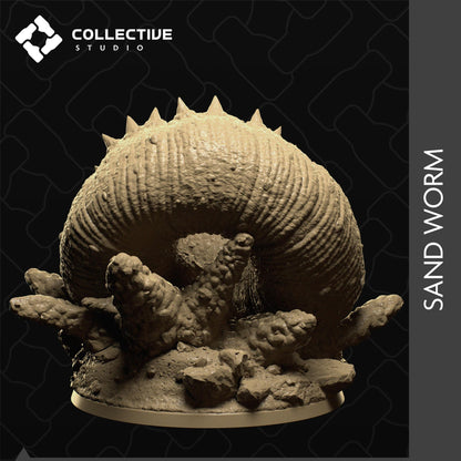 Sand Worm, Huge Desert Dune Monster | Tabletop Gaming Mini or Display Figure | Collective Studio