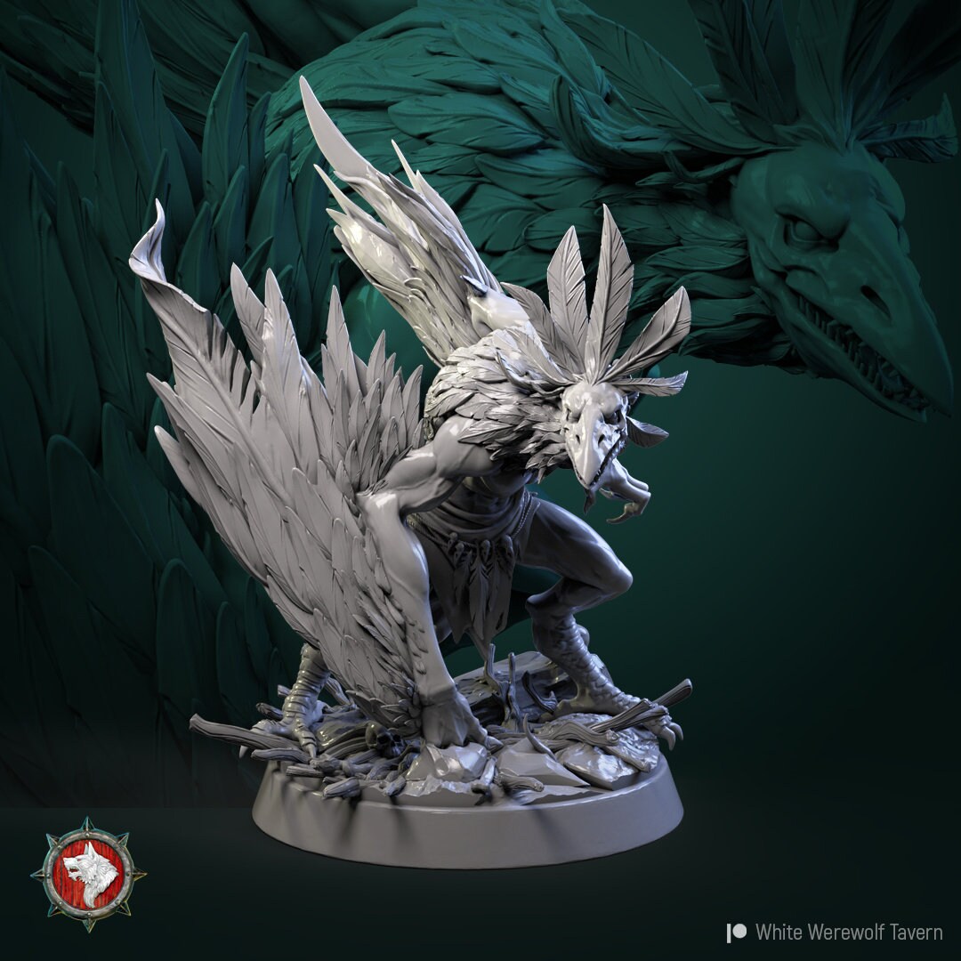 Aarakocra Monster | TABLETOP SCALE | D&D TTRPG Miniature | White Werewolf Tavern