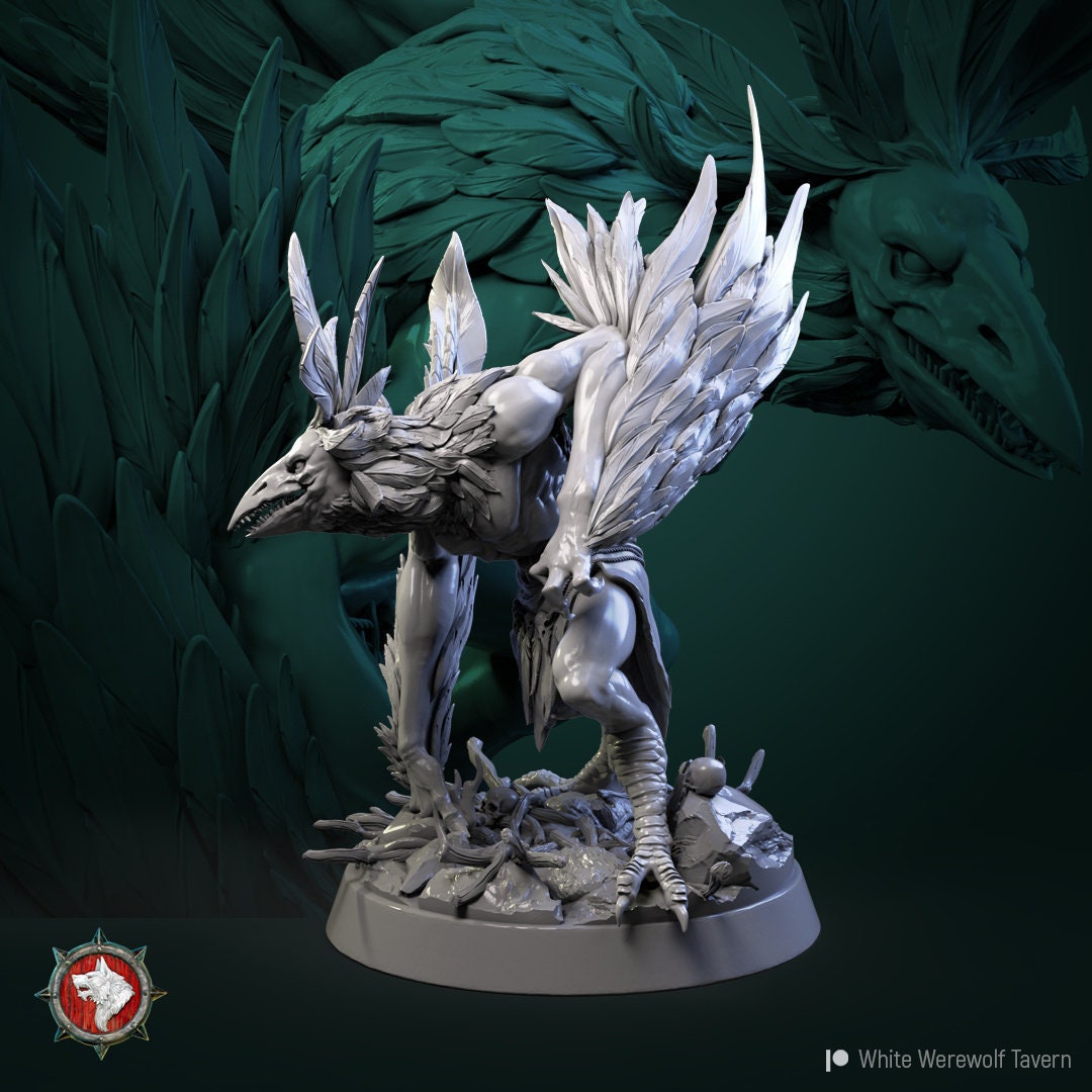 Aarakocra Monster | TABLETOP SCALE | D&D TTRPG Miniature | White Werewolf Tavern