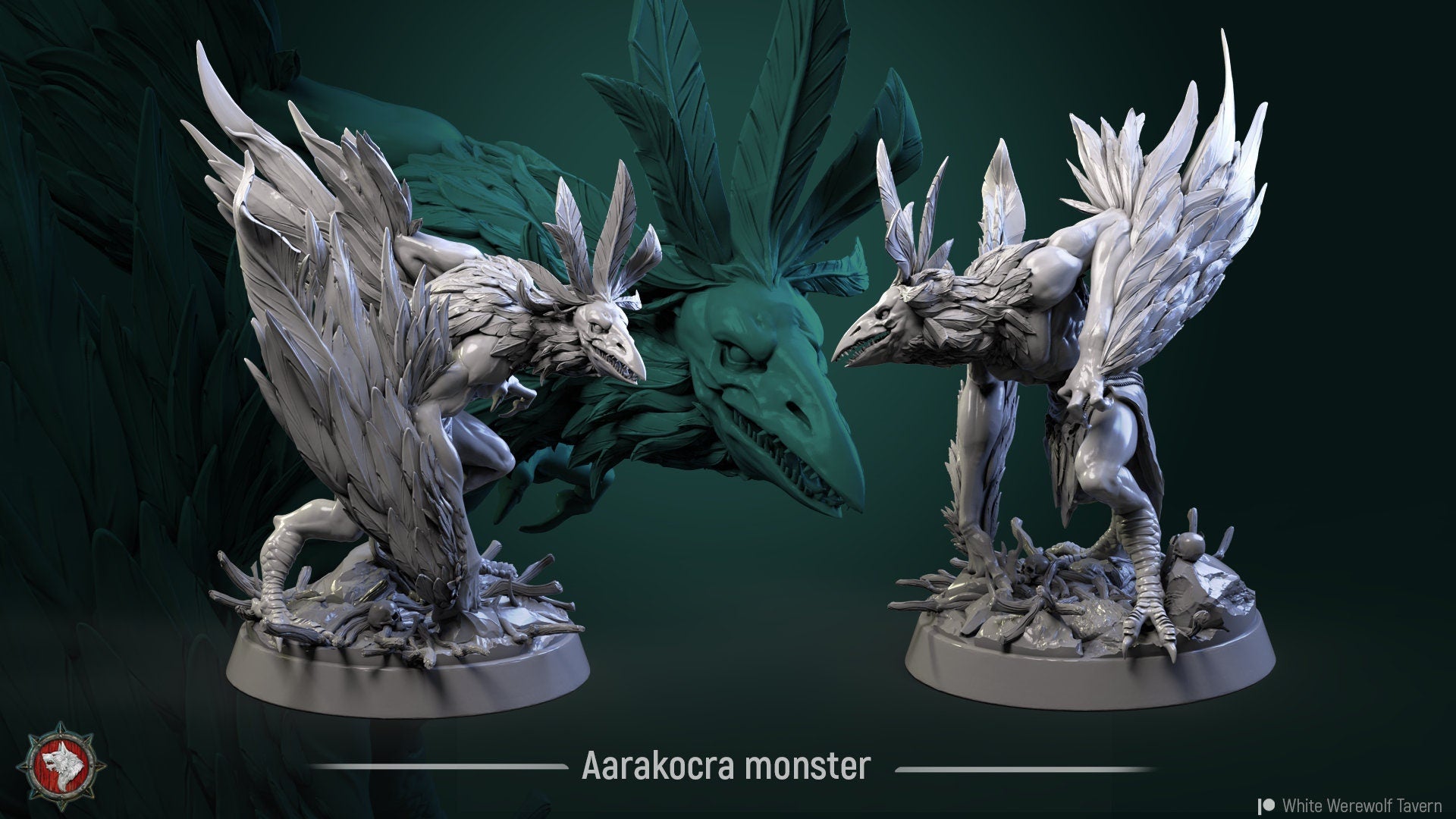 Aarakocra Monster | TABLETOP SCALE | D&D TTRPG Miniature | White Werewolf Tavern