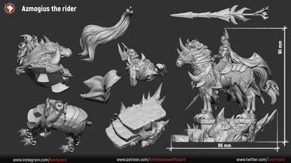 Azmogius the Rider | TABLETOP SCALE | TTRPG Miniature | White Werewolf Tavern