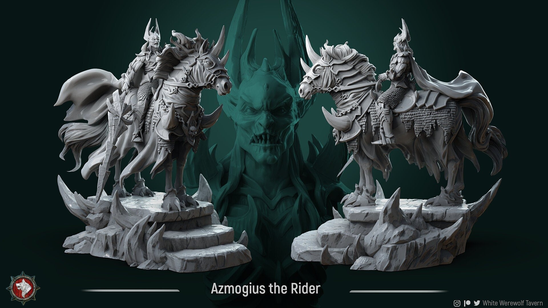 Azmogius the Rider | TABLETOP SCALE | TTRPG Miniature | White Werewolf Tavern