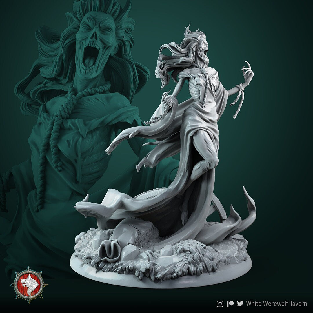 Carmela the Nightqueen Banshee | Gaming or Display Miniature | White Werewolf Tavern