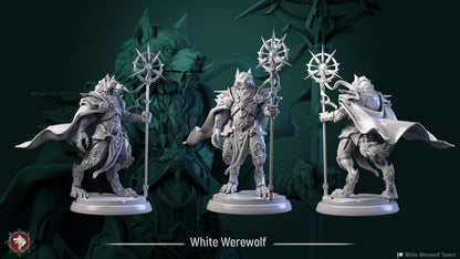 White Werewolf Diorama | TTRPG Miniature | White Werewolf Tavern | Unpainted, Unplated Resin 8k